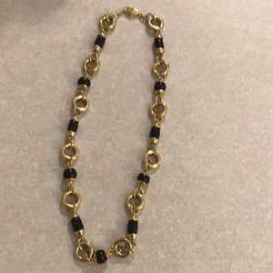 Black and Gold Tone Beaded Necklace